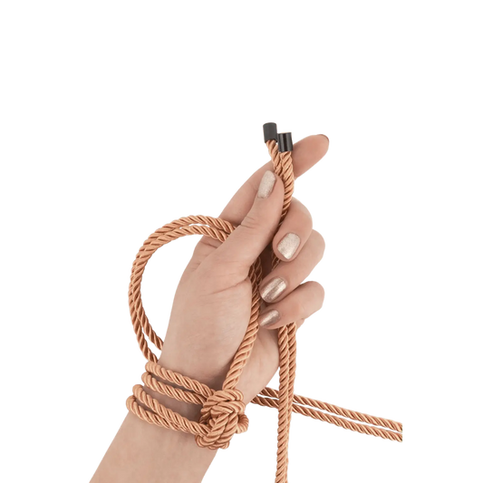 Main attachée avec corde satinée Rosy Gold – Expérience sensorielle et confort Oh My God’Z