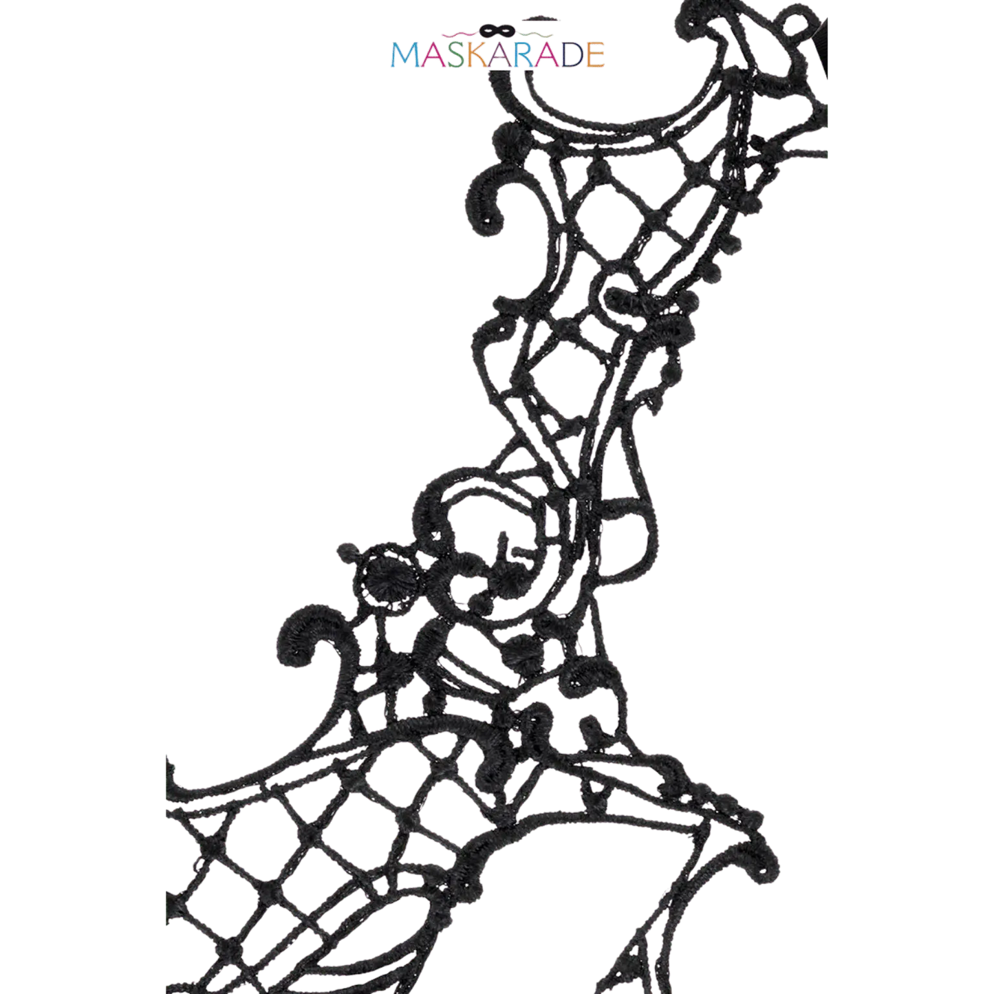 Masque de bal en dentelle noire fine, design lunaire et élégant – Oh My God’Z