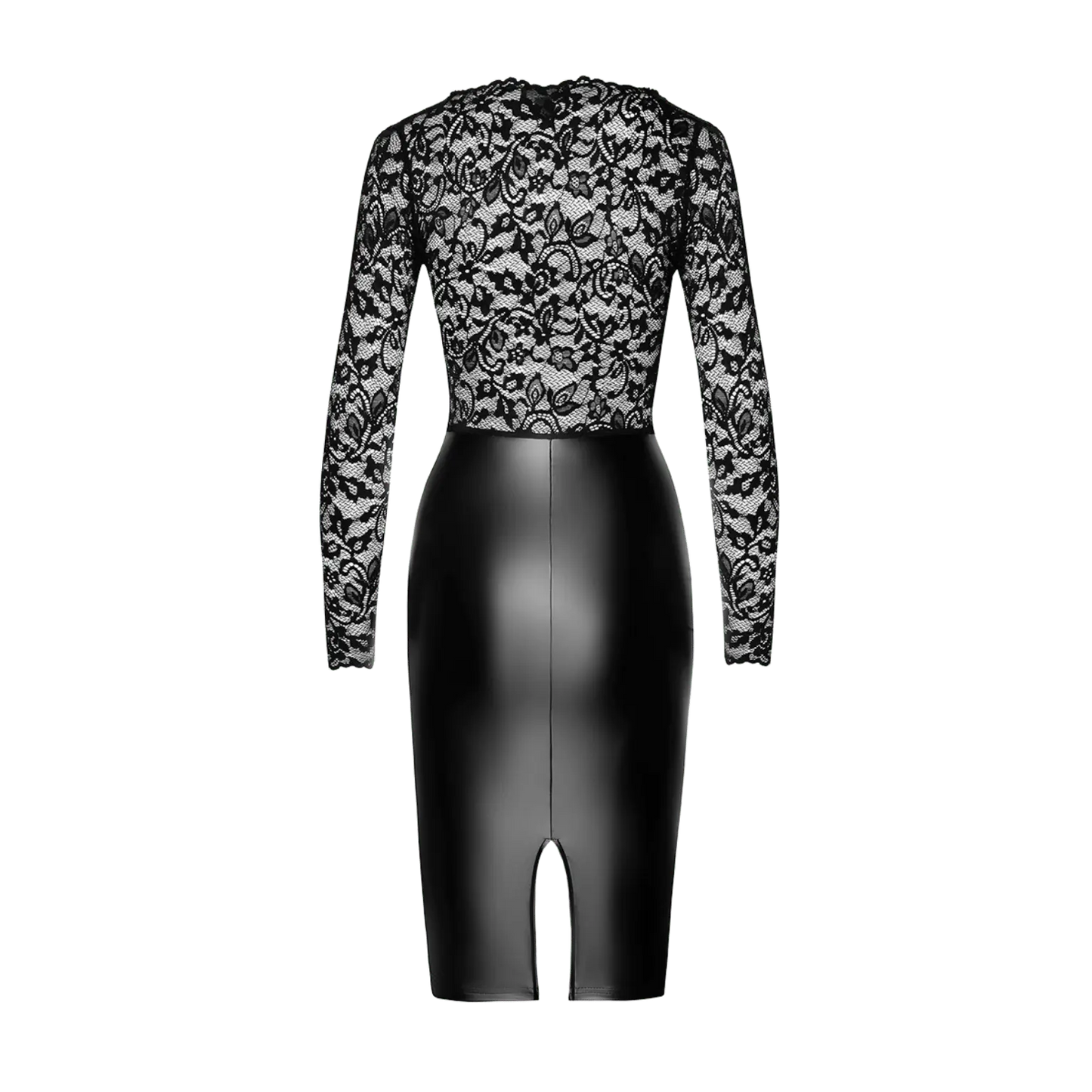 Robe Euphoria F295 Noir Handmade wetlook dos fendu – Oh My God’Z