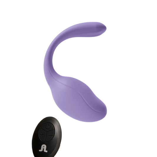 Stimulateur clitoris et point G Smart Dream en U, silicone violet mat, avec telecommande ronde noire - Oh My God'Z