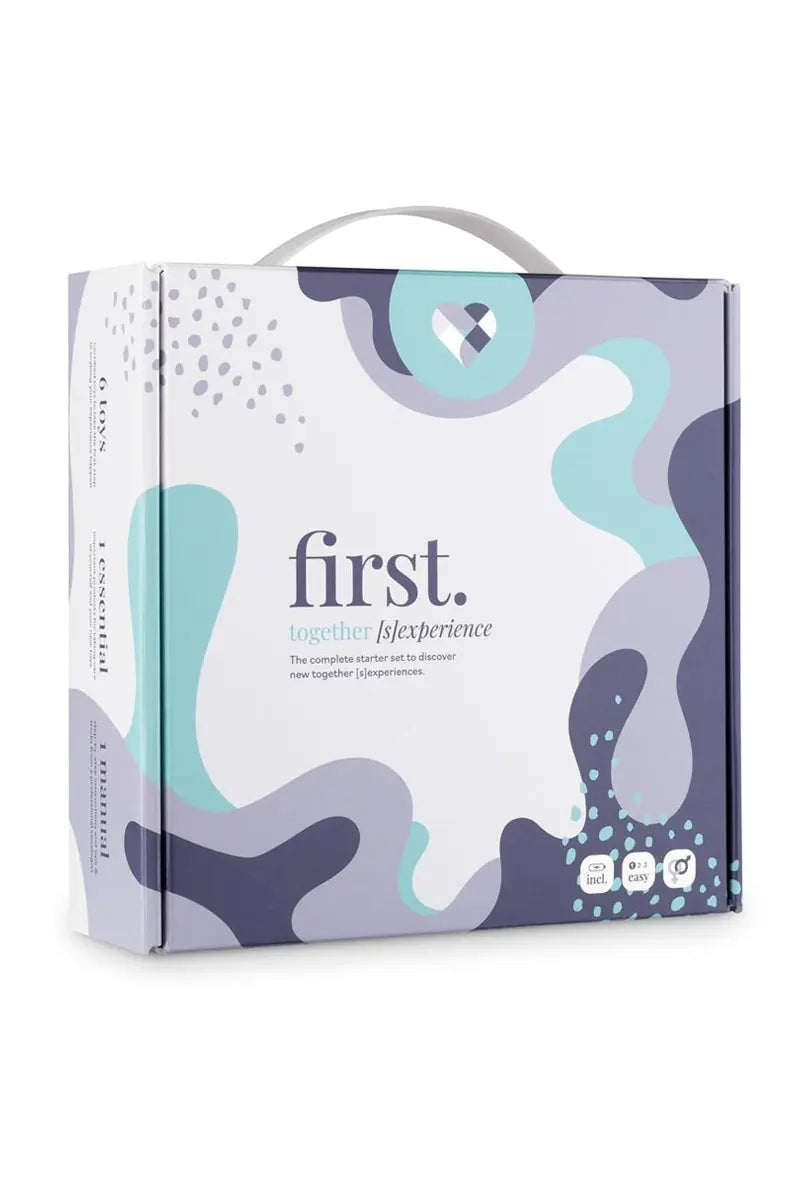 Oh My God'Z - Coffret couple First together experience - Loveboxxx - sextoys - vibromasseur - bandeau - spray nettoyant 