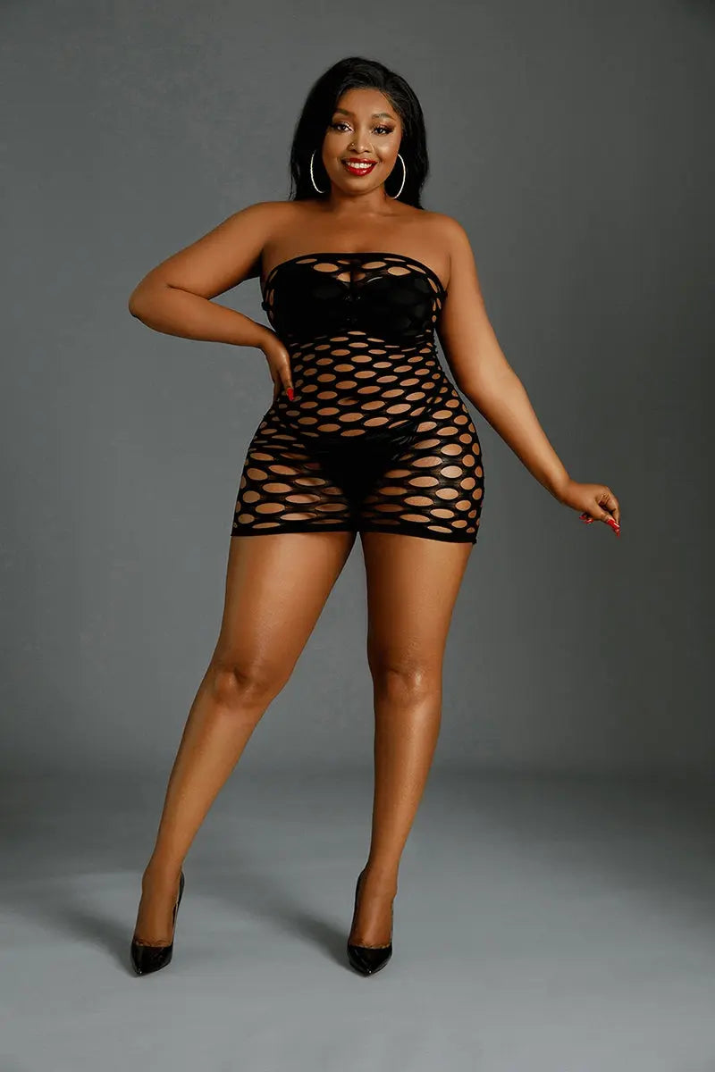 Oh My God'Z - Mini Robe résille Queen Size - Moonlight N°10