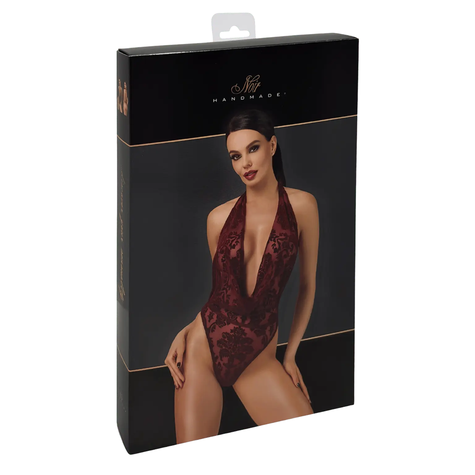 Body bordeaux en tulle floqué Kink Royal F386 Noir Handmade – Oh My God’Z