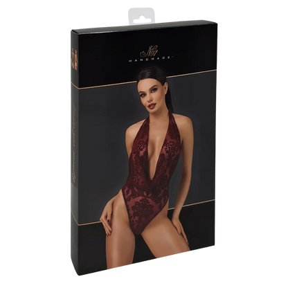 Body bordeaux en tulle floqué Kink Royal F386 Noir Handmade – Oh My God’Z