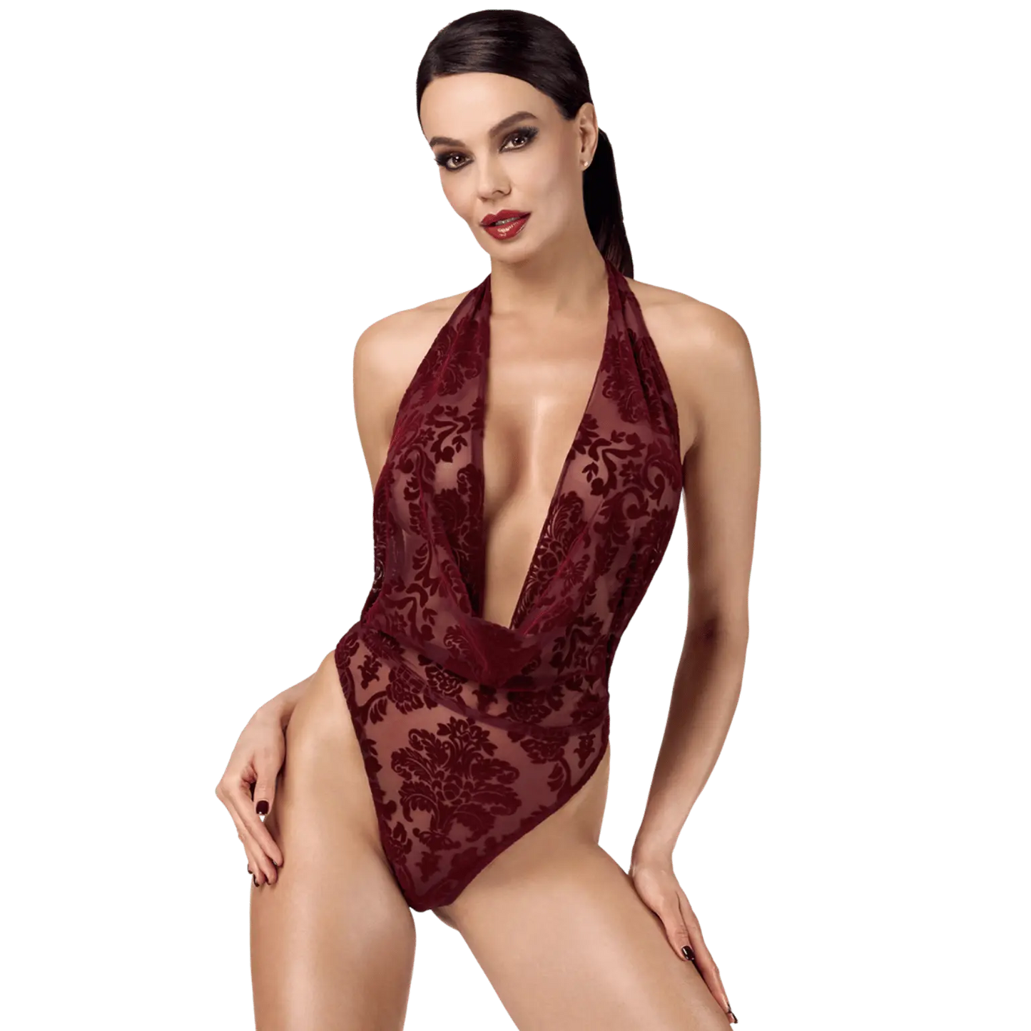 Lingerie rouge élégante Kink Royal F386 Noir Handmade – Oh My God’Z