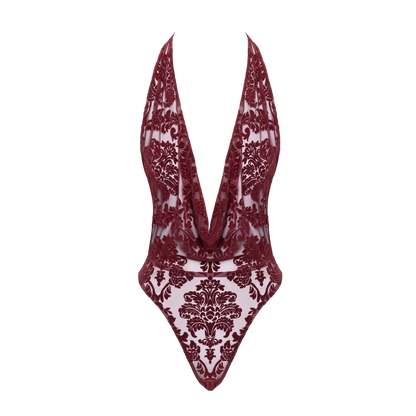 Body dos nu Kink Royal F386 effet velours bordeaux – Oh My God’Z