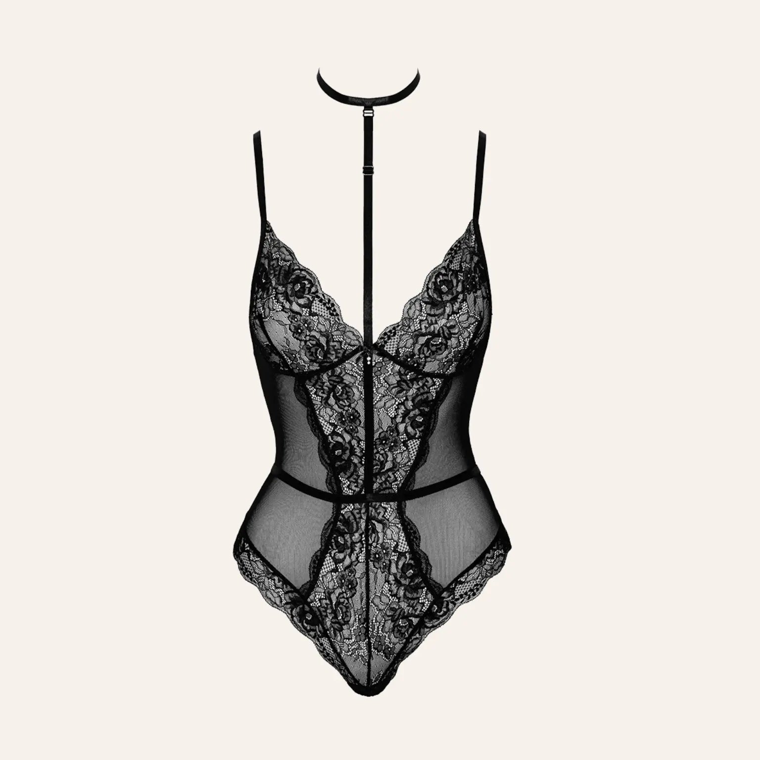 Body sexy First Kiss 248 de Kissable présenté seul, mettant en valeur la dentelle noire délicate et les détails transparents séduisants. Disponible chez Oh My God'Z, le spécialiste de la lingerie sexy haut de gamme.