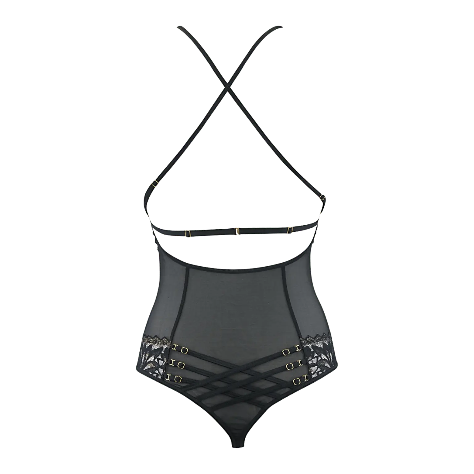 Body V-10100 Axami tulle noir vue dos séduisante – Oh My God’Z