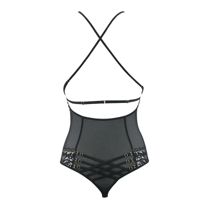 Body V-10100 Axami tulle noir vue dos séduisante – Oh My God’Z