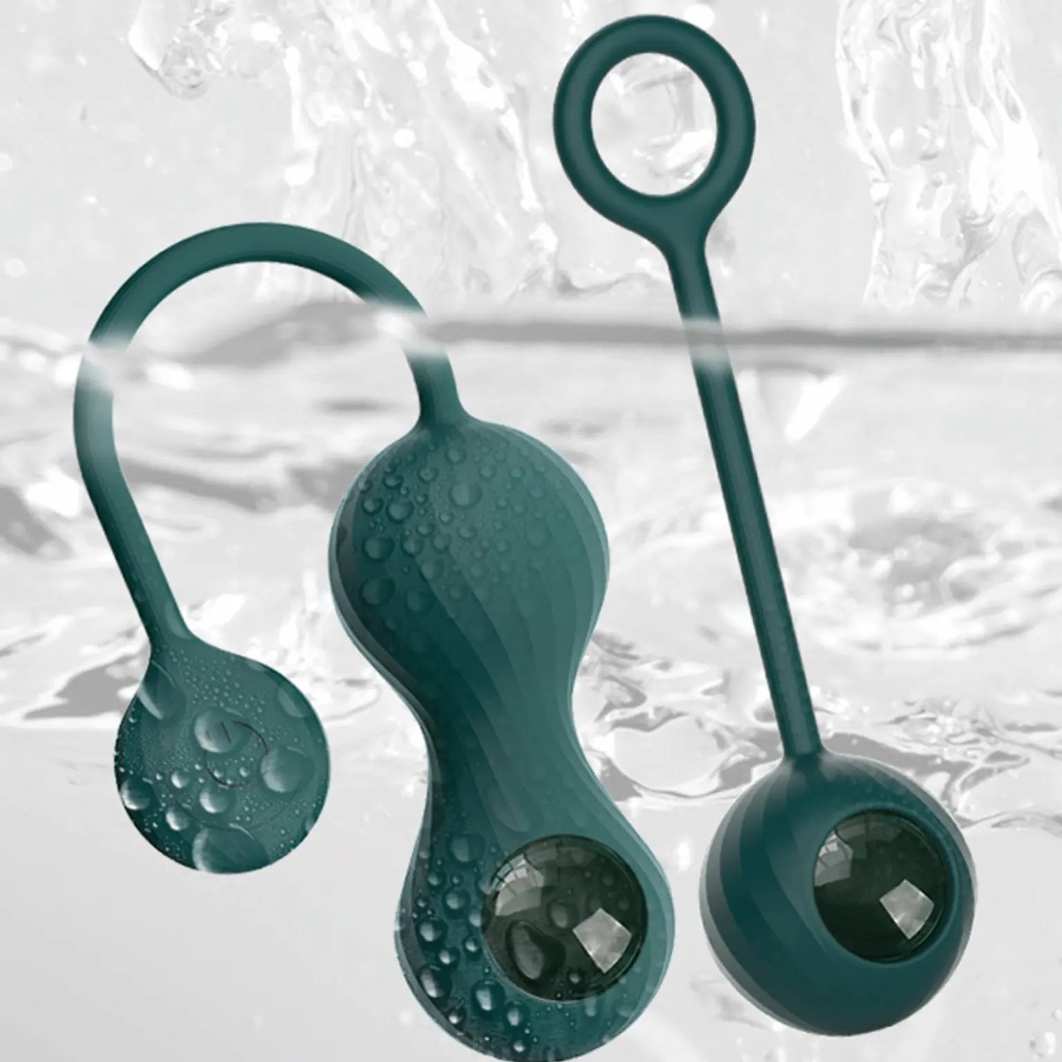  Boules de Kegel vibrantes connectées Crystal Duo, résistantes à l'eau, en vente chez Oh My God'Z, parfaites pour des exercices pelviens sous la douche avec des vibrations contrôlées via une application mobile.