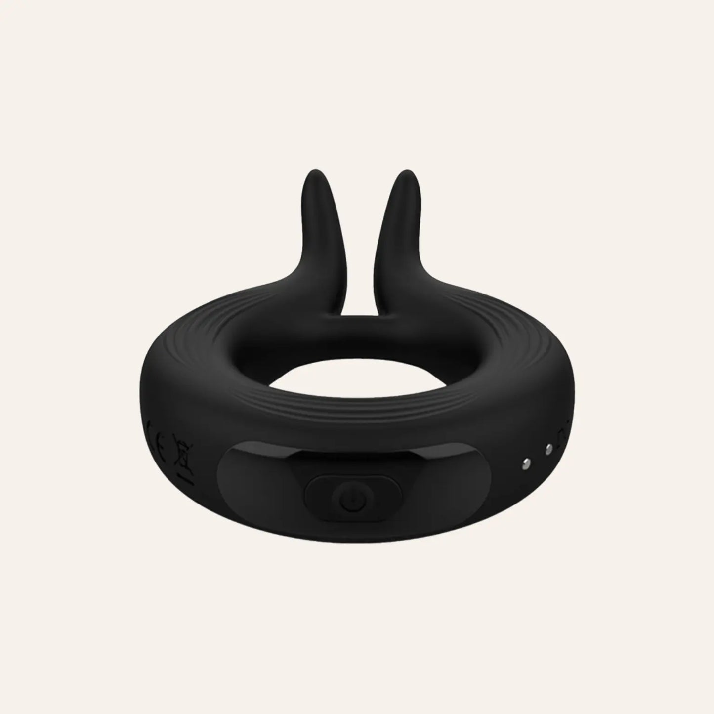 Gros plan du Cockring Marry Me signé Wooomy avec ses deux bras vibrants pour une double stimulation. Un sextoy masculin rechargeable, proposé par Oh My God'Z, idéal pour les jeux coquins en couple.
