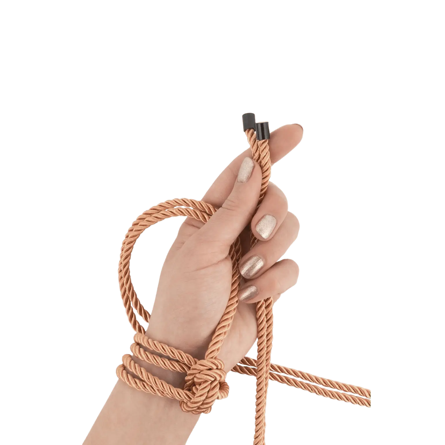 Main attachée avec corde satinée Rosy Gold – Expérience sensorielle et confort Oh My God’Z