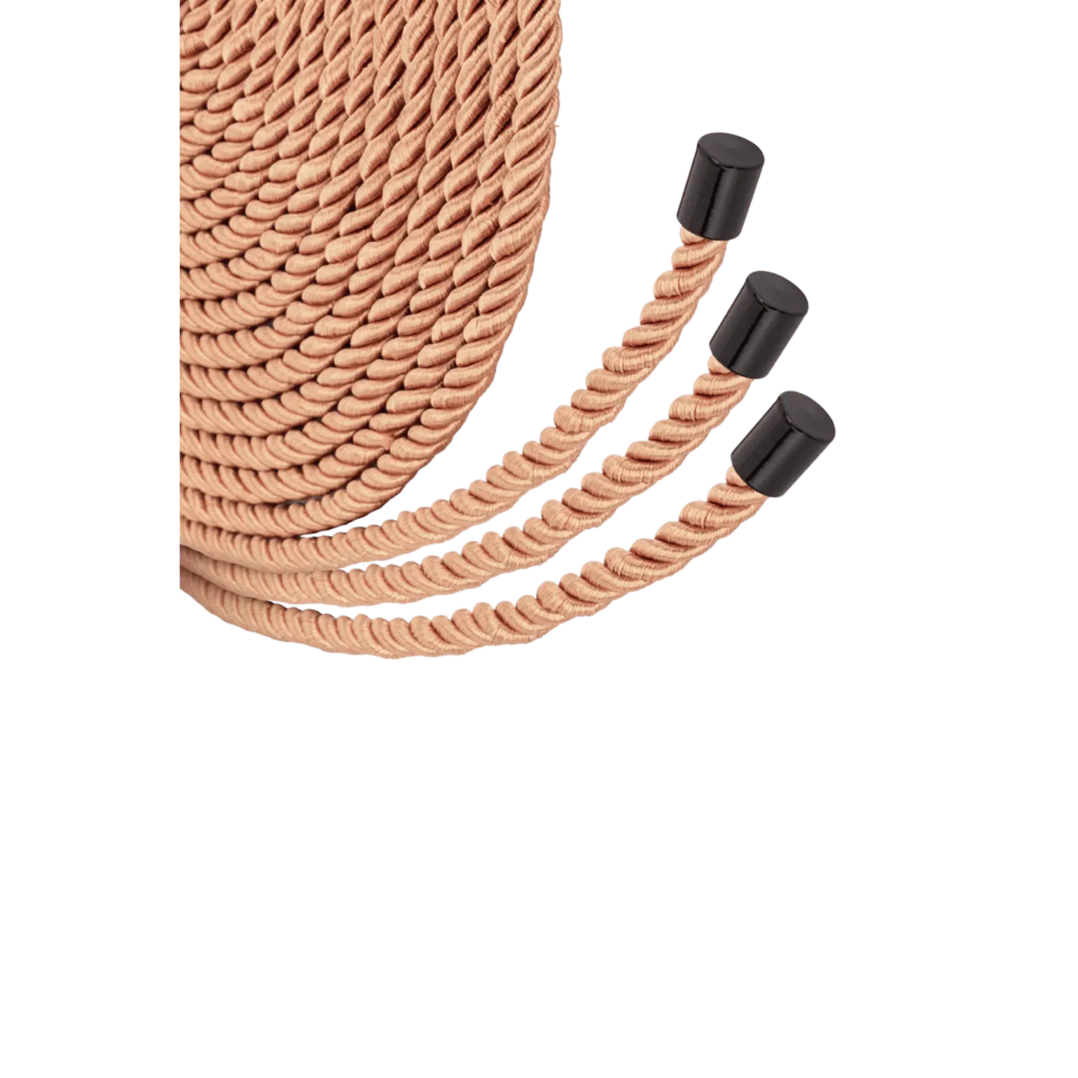 Détail des finitions cordes Rosy Gold – Qualité luxe et douceur pour vos liens Oh My God’Z