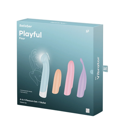 Le coffret Playful Four de Satisfyer, disponible sur Oh My God'Z, est un ensemble de sextoys haut de gamme avec un mini vibromasseur et quatre embouts en silicone interchangeables. Idéal pour explorer différentes stimulations et atteindre le summum du plaisir.