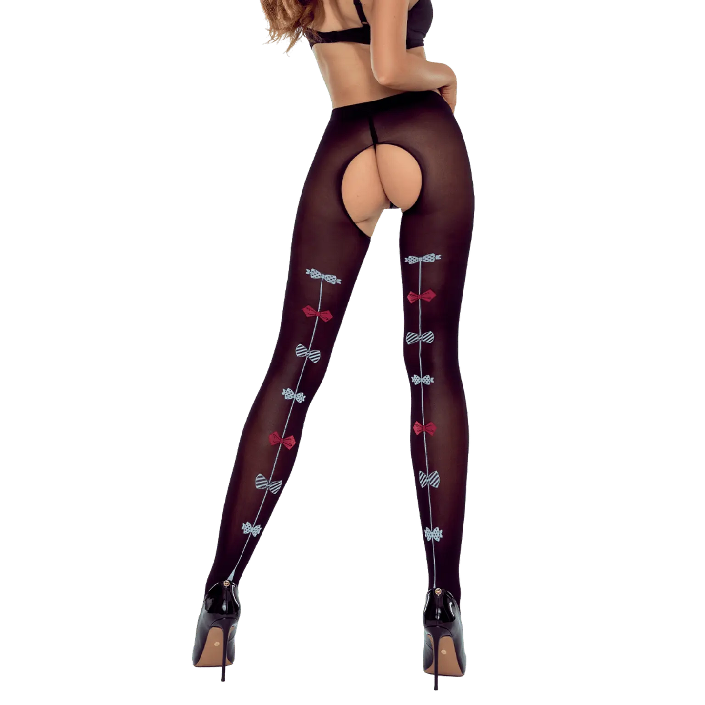 Collants ouverts TI026 20 deniers noir, silhouette élégante et raffinée – Oh My God’Z
