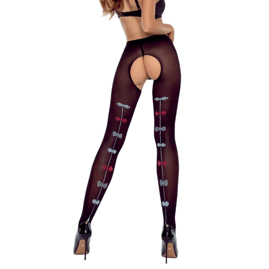 Collants ouverts TI026 20 deniers noir, silhouette élégante et raffinée – Oh My God’Z