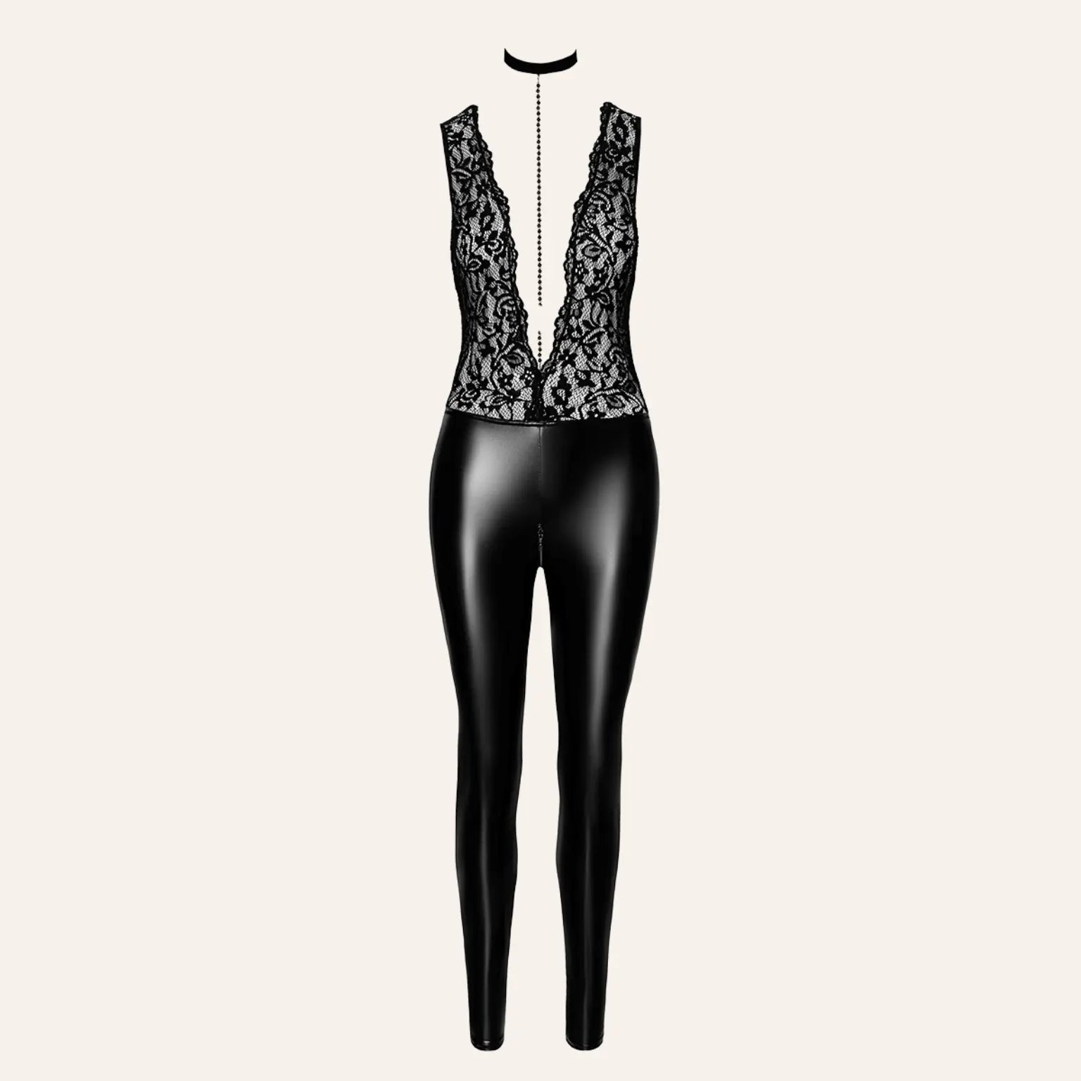 Catsuit wetlook et dentelle sensuelle Libido F298 boutique Oh My God'Z