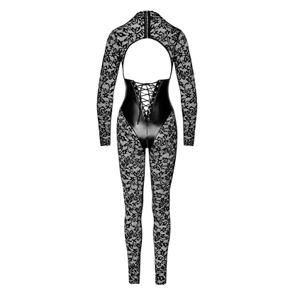 Combinaison corset Enigma F299 dentelle et wetlook vue dos - Oh My God'Z