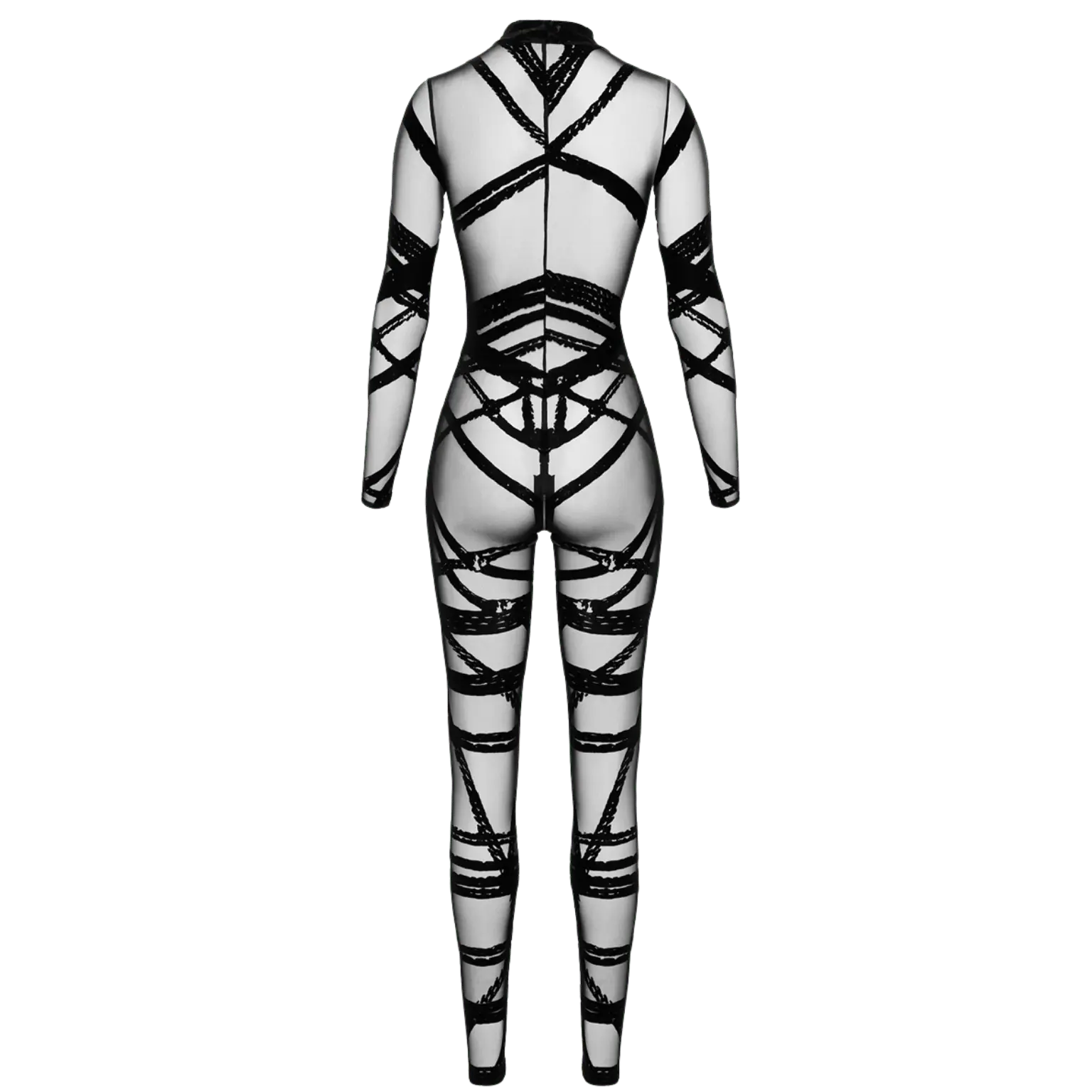 Tenue moulante sexy en tulle et velours effet bondage – Oh My God’Z