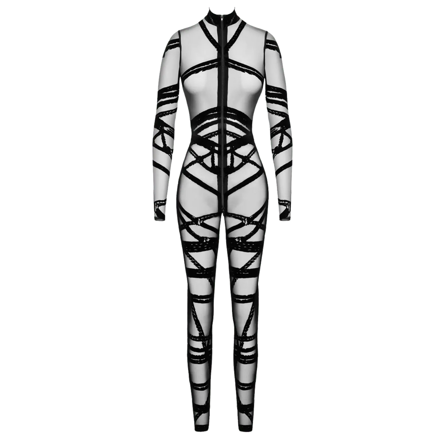 Combinaison intégrale noire à manches longues et fermeture zippée – Noir Handmade