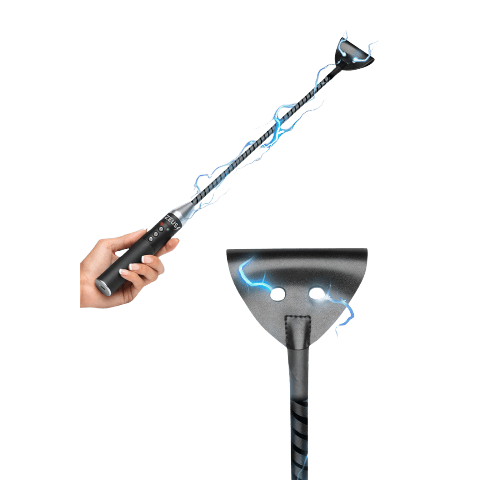 Cravache électro Zeus vue entière – contrôle précis et expérience intense – Oh My God’Z