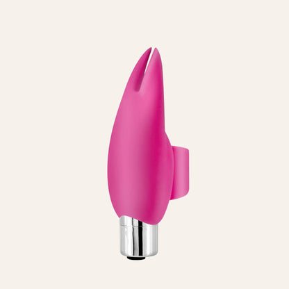 Vue rapprochée du sextoy Joy de la marque Yoba, un doigt vibrant design en silicone médical, parfait pour une stimulation de précision, vendu exclusivement sur la boutique Oh My God'Z, référence du sextoy haut de gamme.