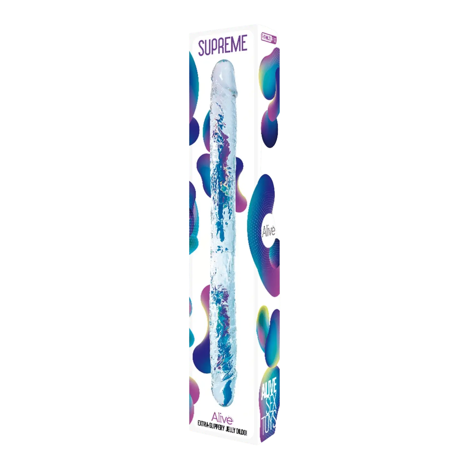 Double dong Supreme Alive en gel design premium présenté en boîte – Oh My God’Z