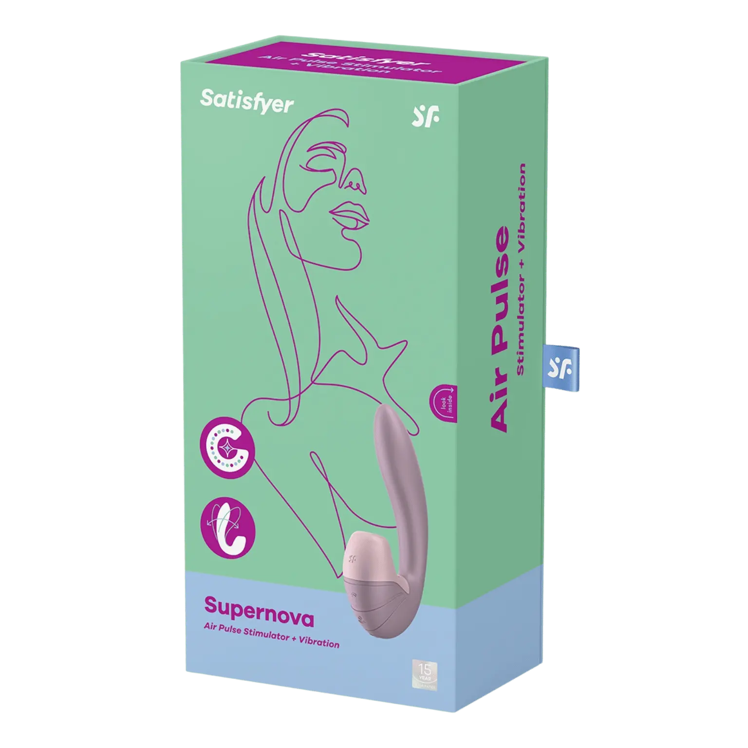Packaging élégant du Supernova de Satisfyer vendu chez Oh My God'Z