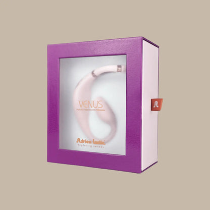 Boîte élégante du double stimulateur Venus d’Adrien Lastic, conçu pour une expérience sans mains et un plaisir connecté. À découvrir chez Oh My God'Z.