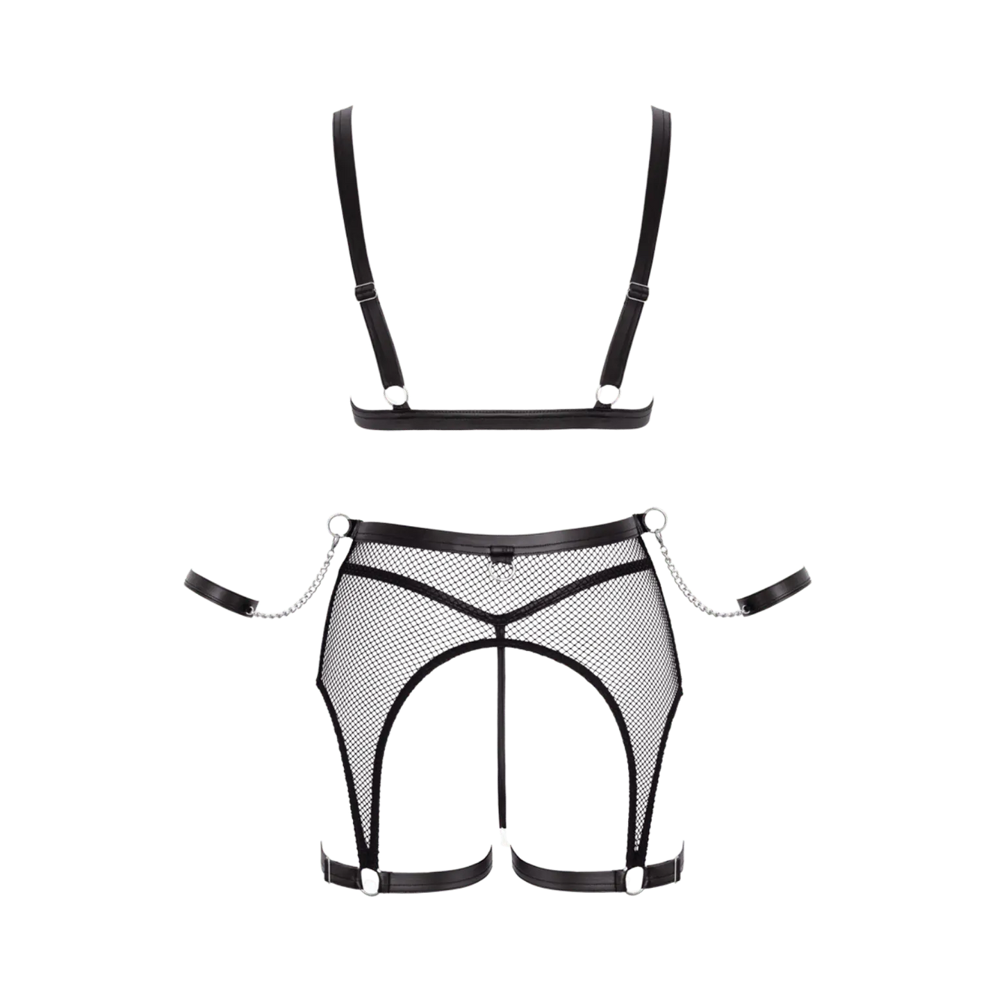 Ensemble Fetish Cottelli Bondage noir vue dos raffinée – Oh My God’Z