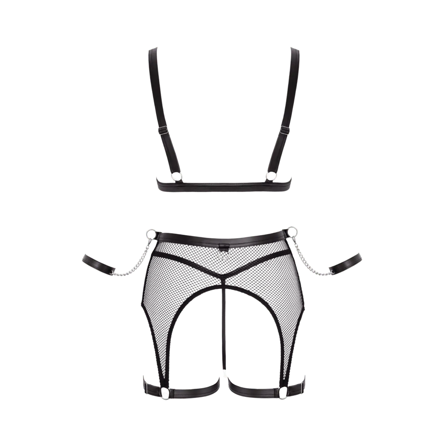 Ensemble Fetish Cottelli Bondage noir vue dos raffinée – Oh My God’Z