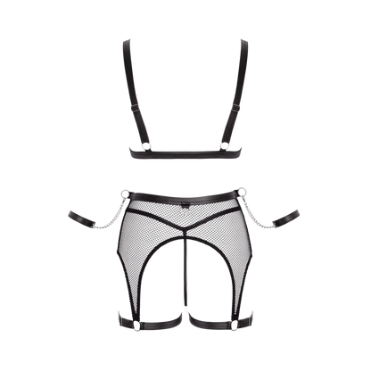 Ensemble Fetish Cottelli Bondage noir vue dos raffinée – Oh My God’Z