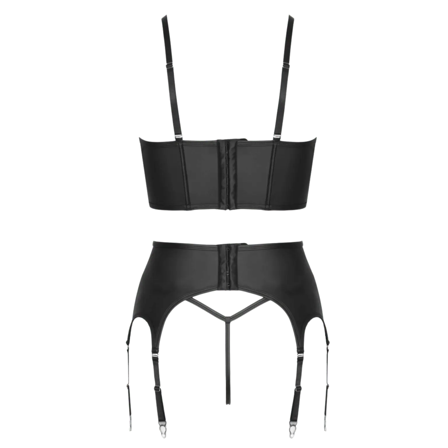 Ensemble lingerie 3 pièces noir avec porte-jarretelles Cottelli PARTY – Oh My God’Z