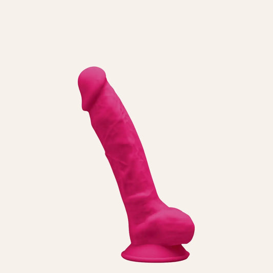 Gode rose vif SilexD The Original Model 1, sextoy en silicone double densité, idéal pour une stimulation réaliste, en vente chez Oh My God'Z.