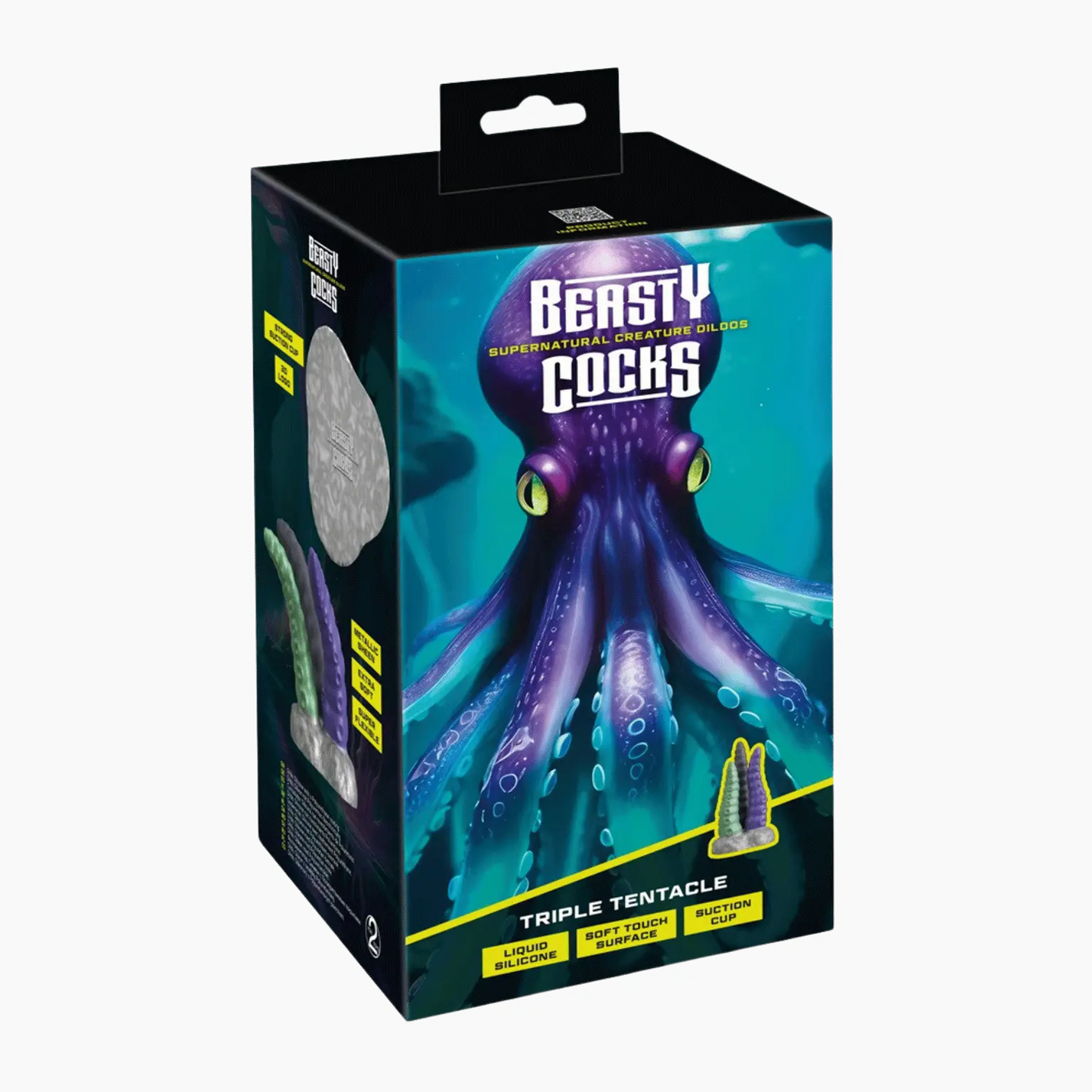 Découvrez le gode fantasy Dragonfly de la collection Mythical Mates, disponible chez Oh My God'Z. Avec sa texture unique et ses couleurs envoûtantes violet et turquoise, ce sextoy en silicone premium offre une stimulation intense. Idéal pour les amateurs de sextoys fantastiques et immersifs.