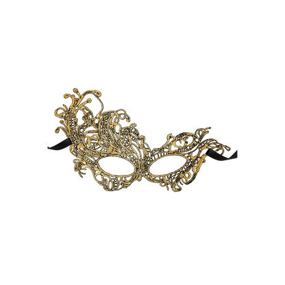 Loup doré ajouré en dentelle baroque – Maskarade