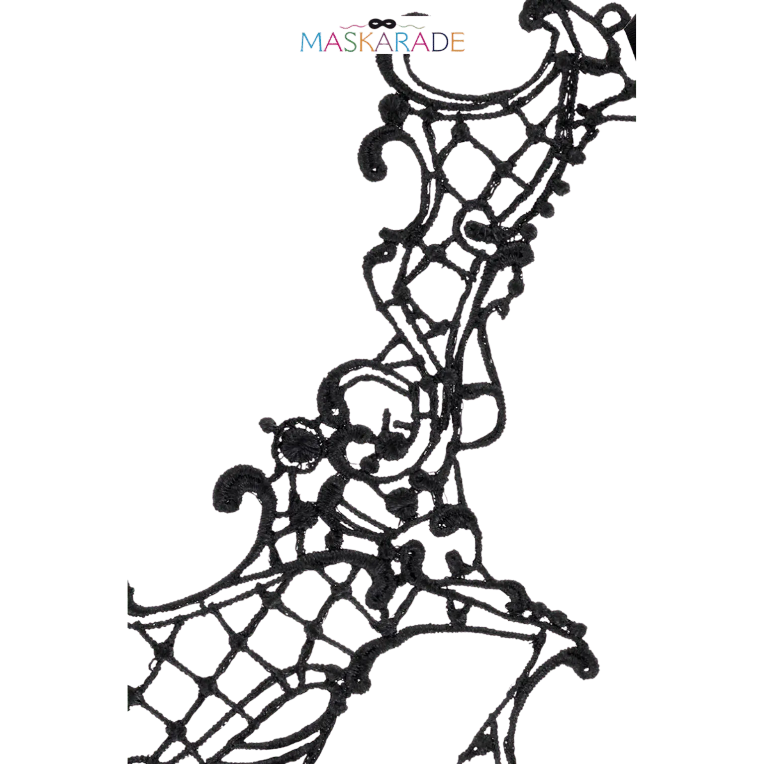 Masque de bal en dentelle noire fine, design lunaire et élégant – Oh My God’Z