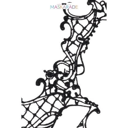 Masque de bal en dentelle noire fine, design lunaire et élégant – Oh My God’Z