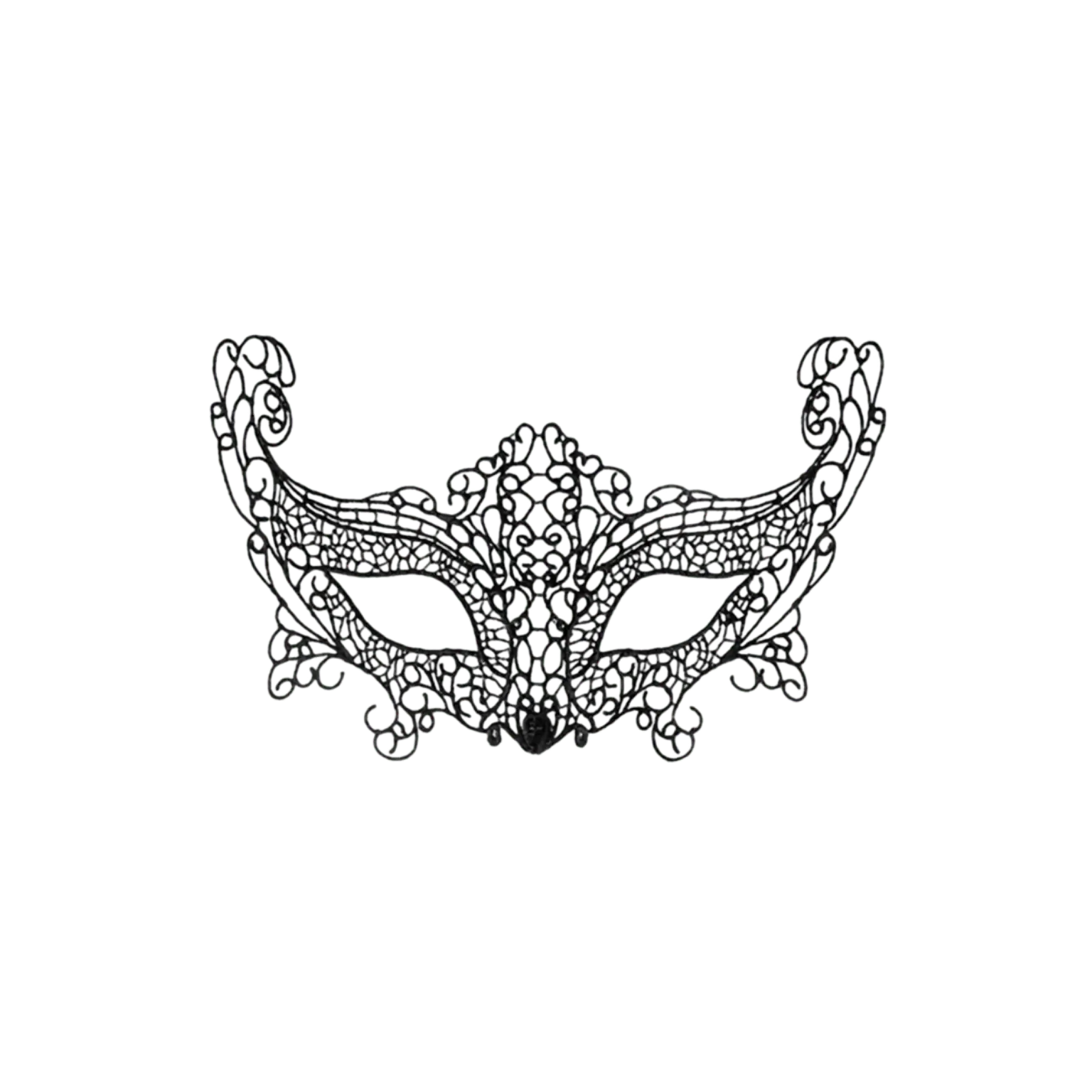 Loup en dentelle noire La Muette au design guipure raffiné – Oh My God’Z