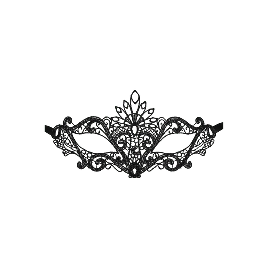 Loup noir ajouré en dentelle pour les yeux Étoile – Maskarade
