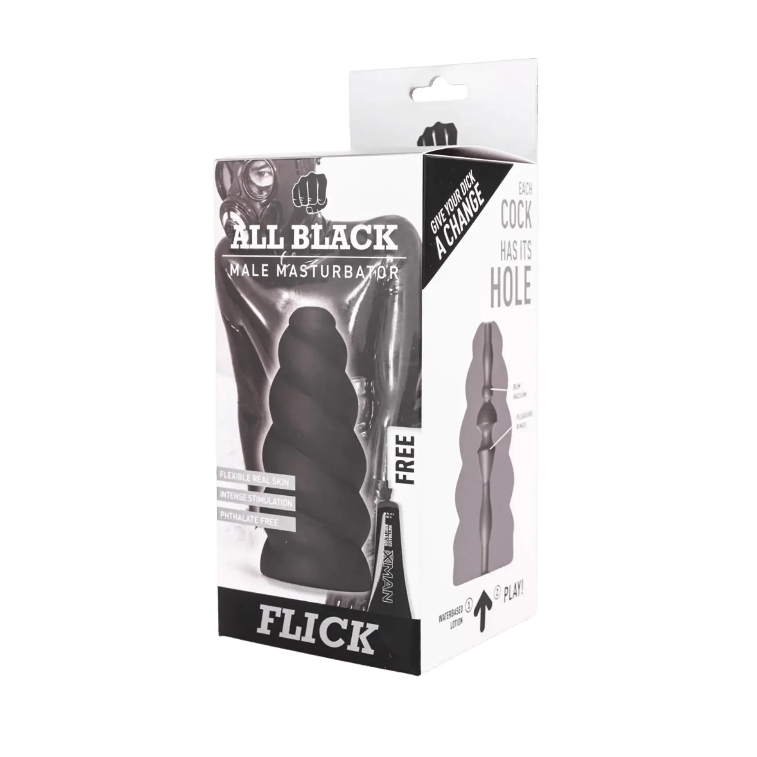 Emballage luxe du Masturbateur Flick All Black – Oh My God'Z