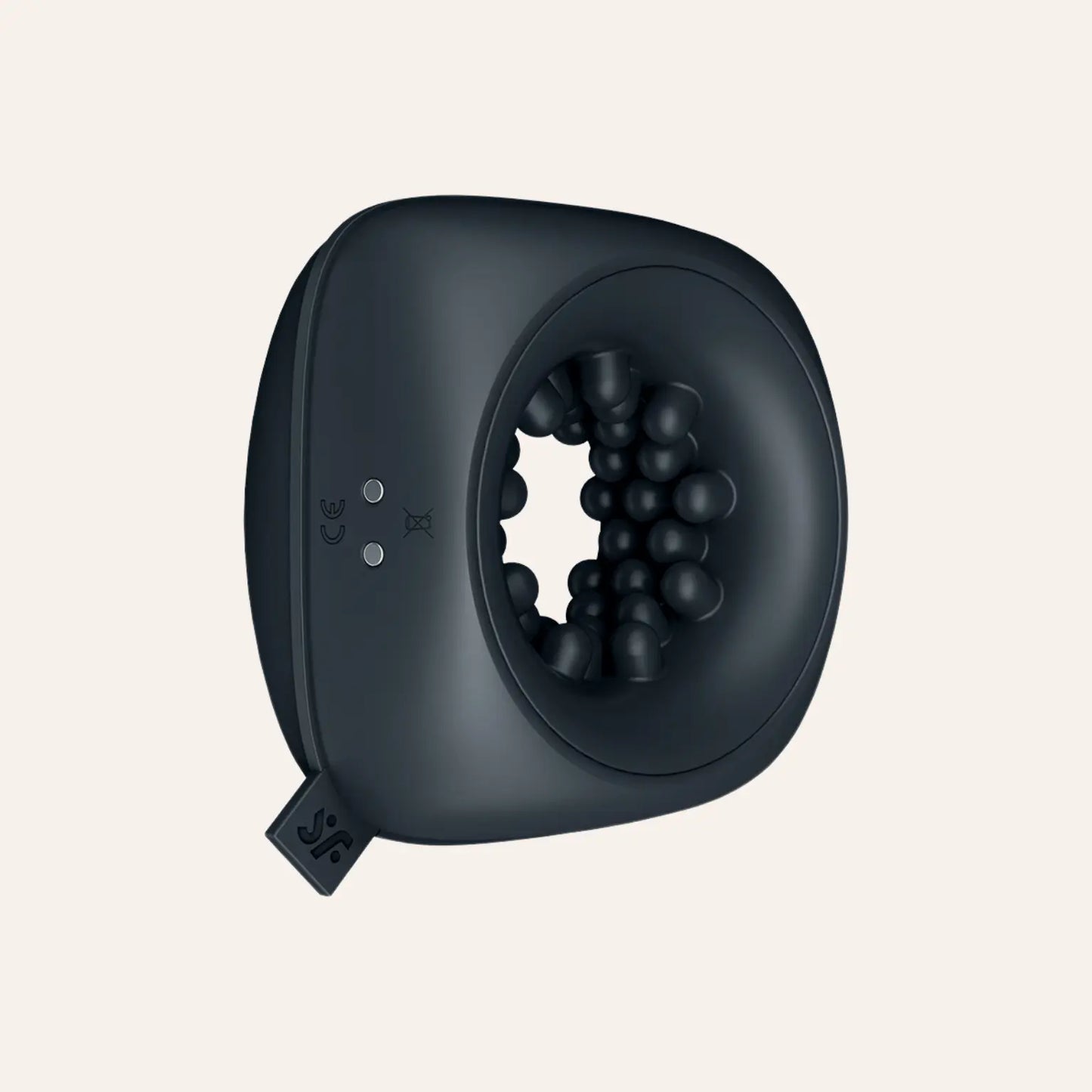 Masturbateur Ring Stroker, design élégant en noir avec boutons de commande intuitifs. Idéal pour une expérience vibrante, disponible chez Oh My God'Z.