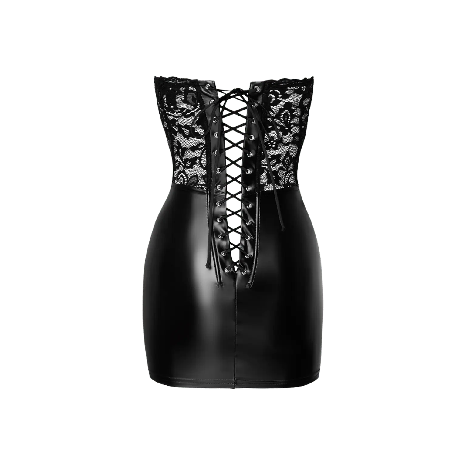 Mini robe corset Solace F300 en dentelle et wetlook – lingerie sexy Oh My God'Z