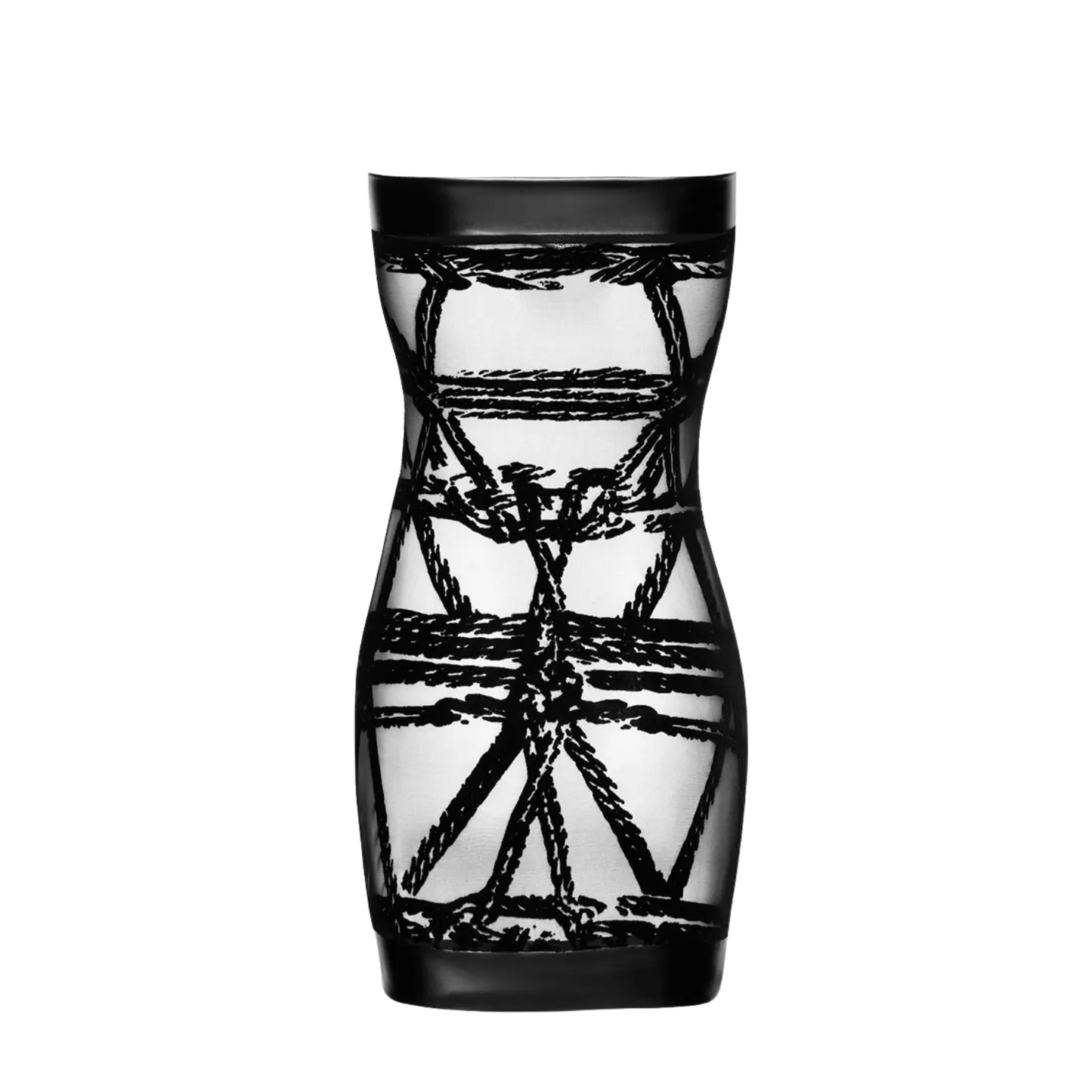 Robe courte bustier noire en résille et vinyle, look bondage chic – Oh My God’Z