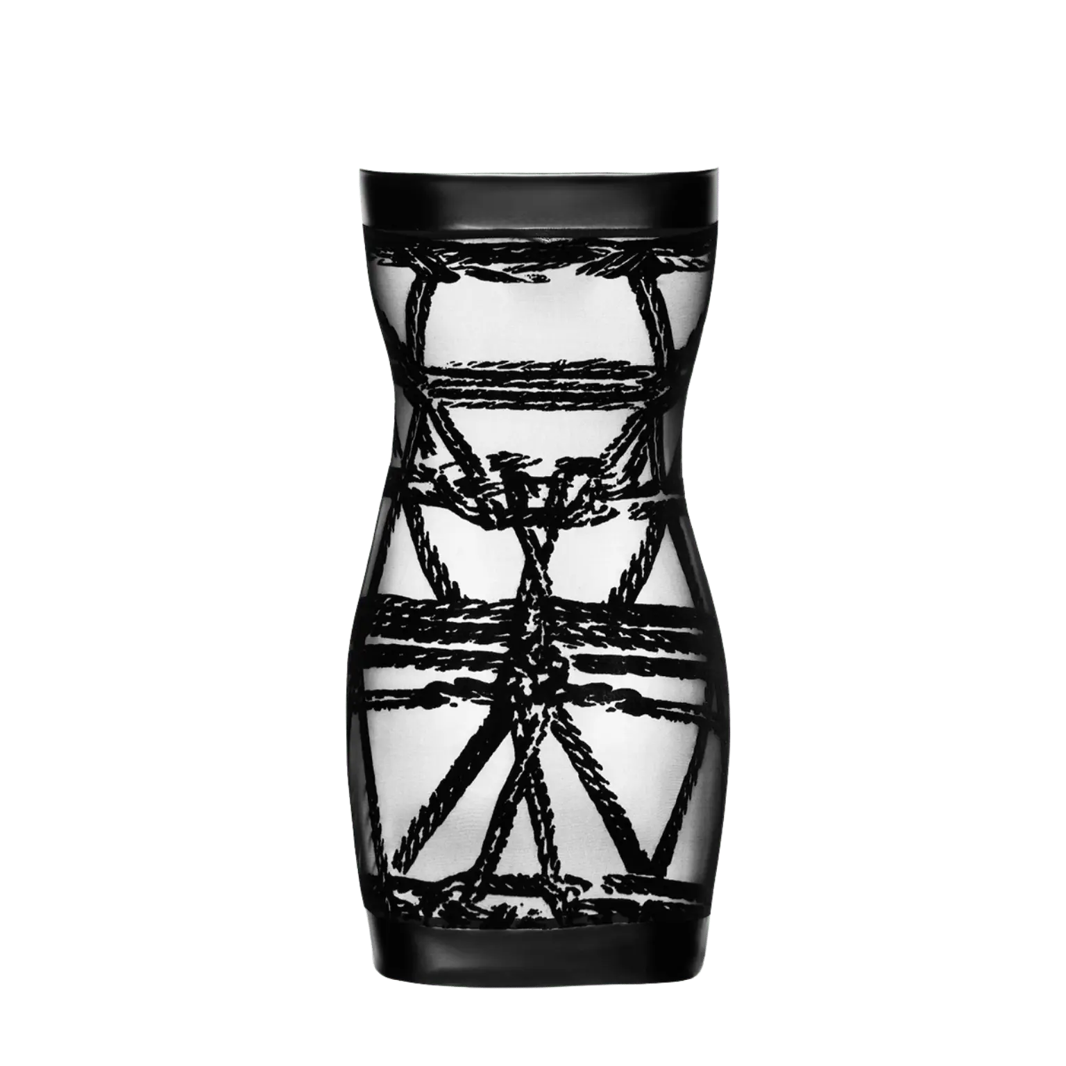 Robe courte bustier noire en résille et vinyle, look bondage chic – Oh My God’Z