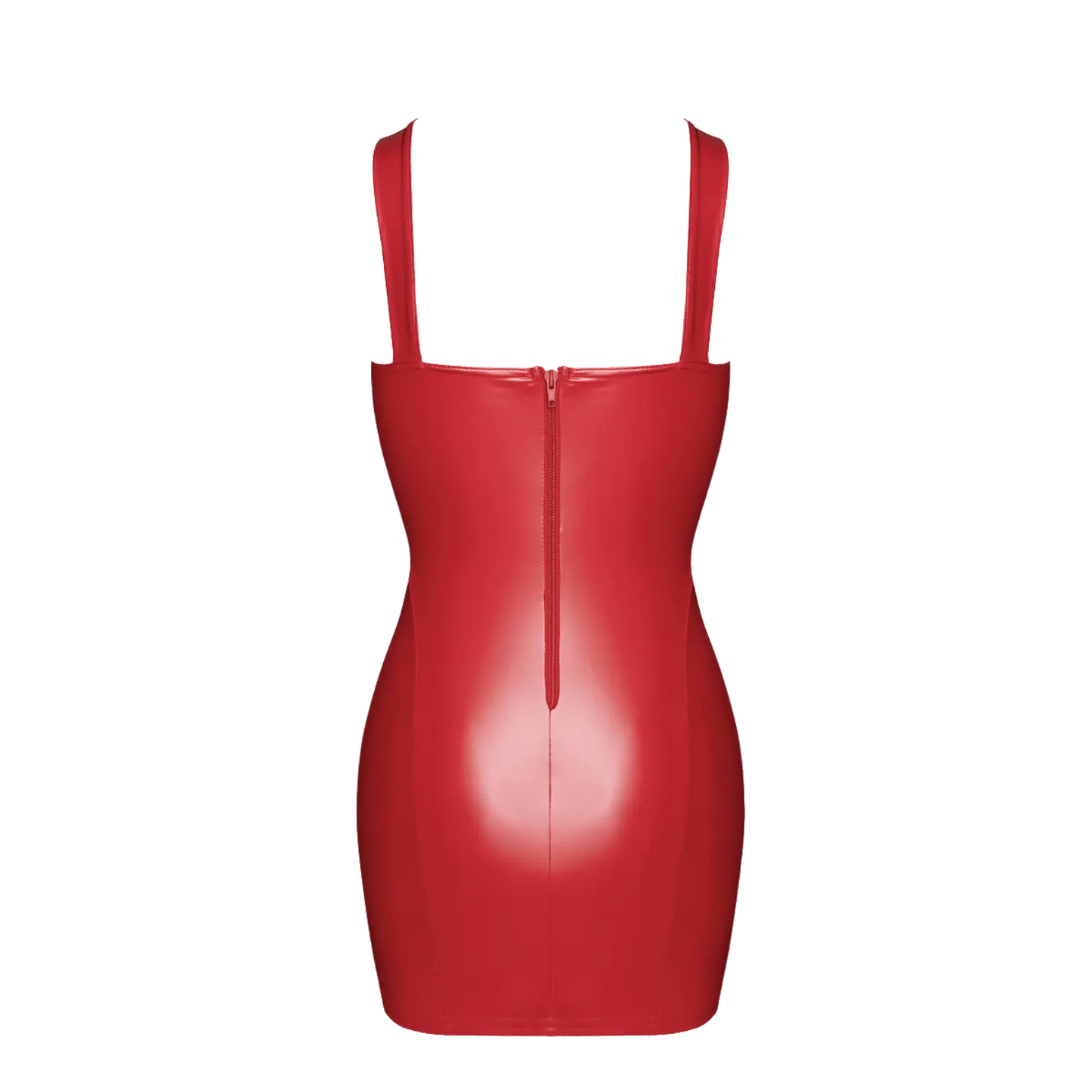 Lingerie clubwear en vinyle rouge avec laçage corset – Noir Handmade – Oh My God’Z