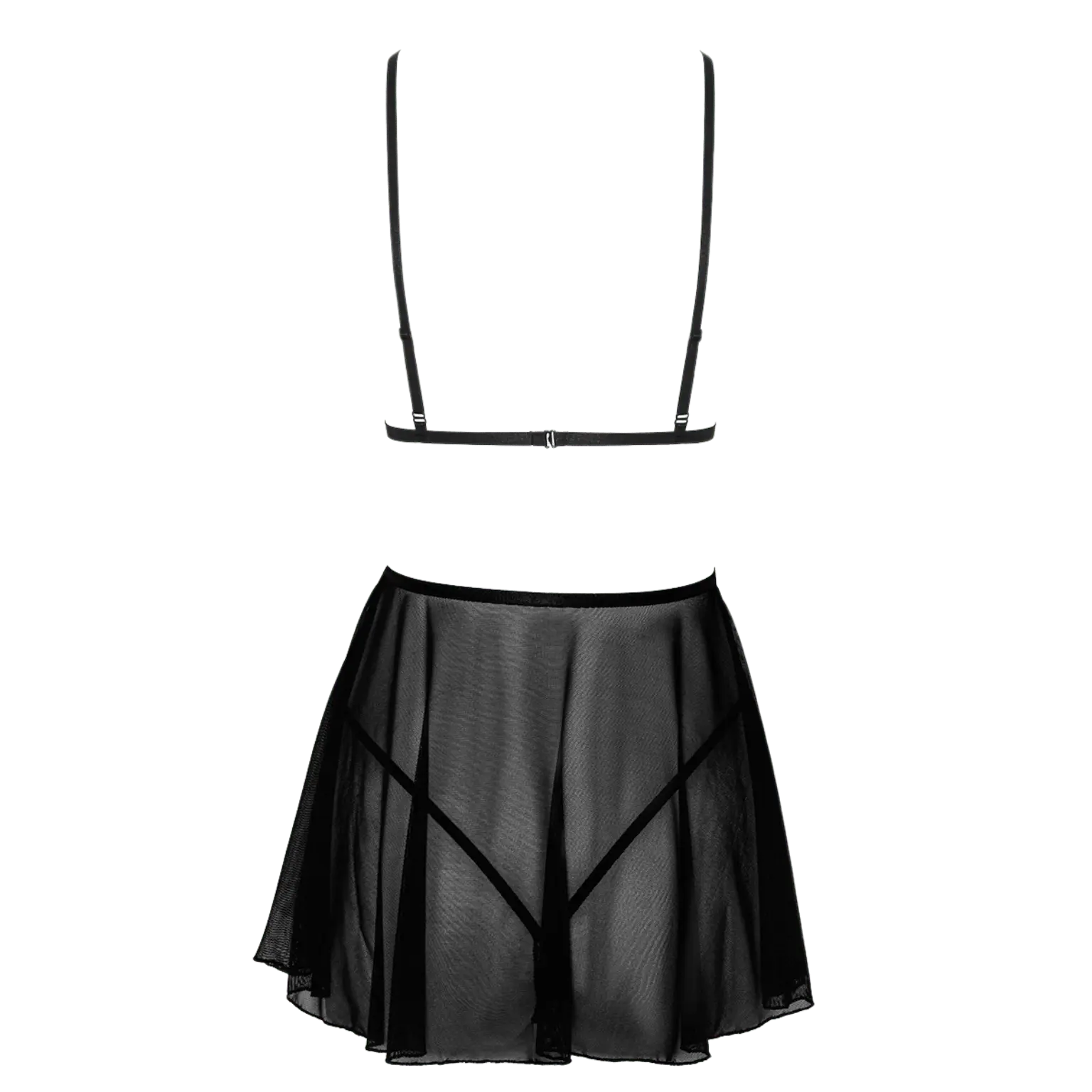 Vue arrière de la nuisette French Kiss 242 – Kissable, en dentelle florale et voile léger, disponible sur Oh My God'Z. Une coupe fluide et une transparence subtile pour un charme irrésistible.