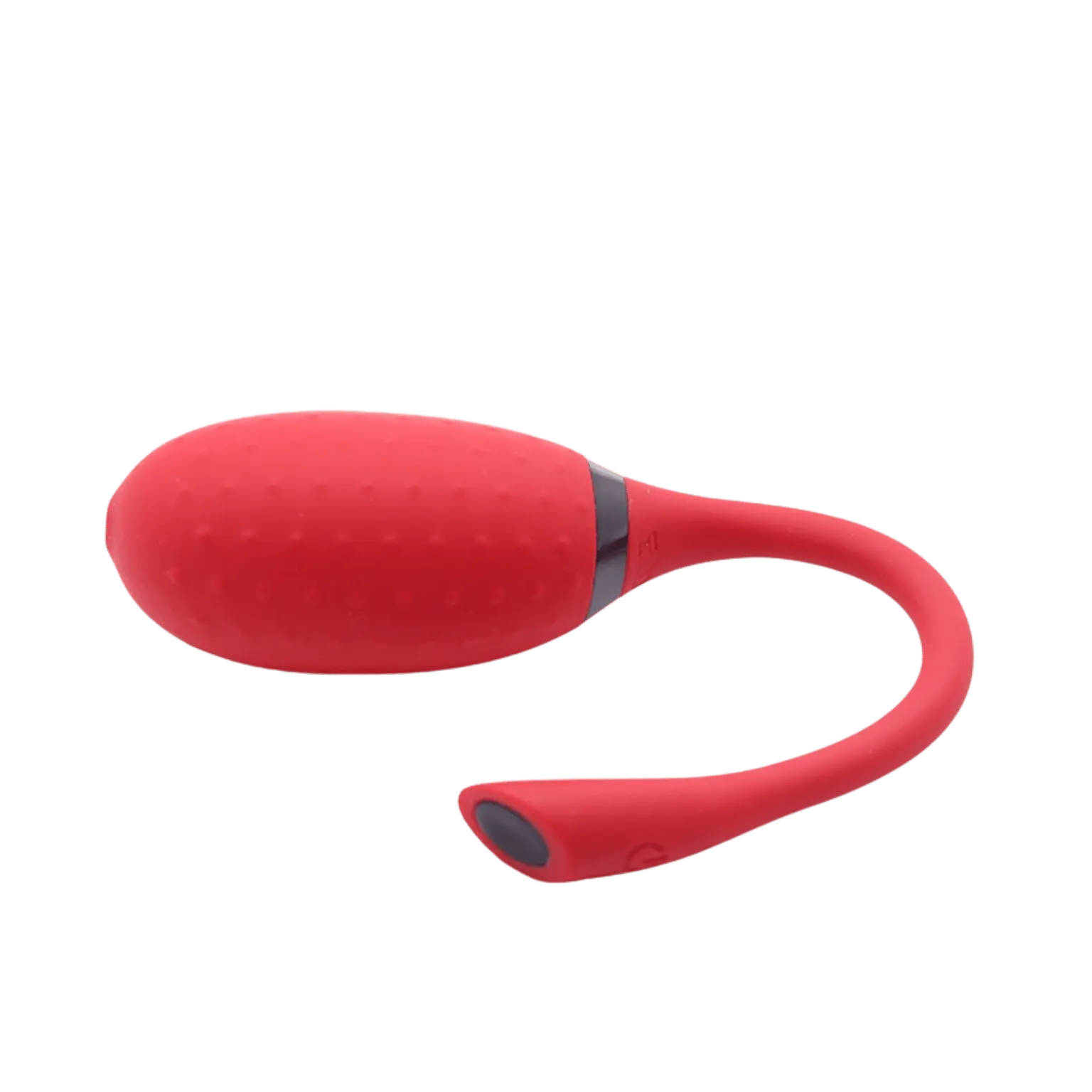 Vue latérale de l'oeuf vibrant connecté Magic Fugu rouge, conçu avec des courbes ergonomiques pour une stimulation en profondeur. Sextoy connecté disponible chez Oh My God'Z.