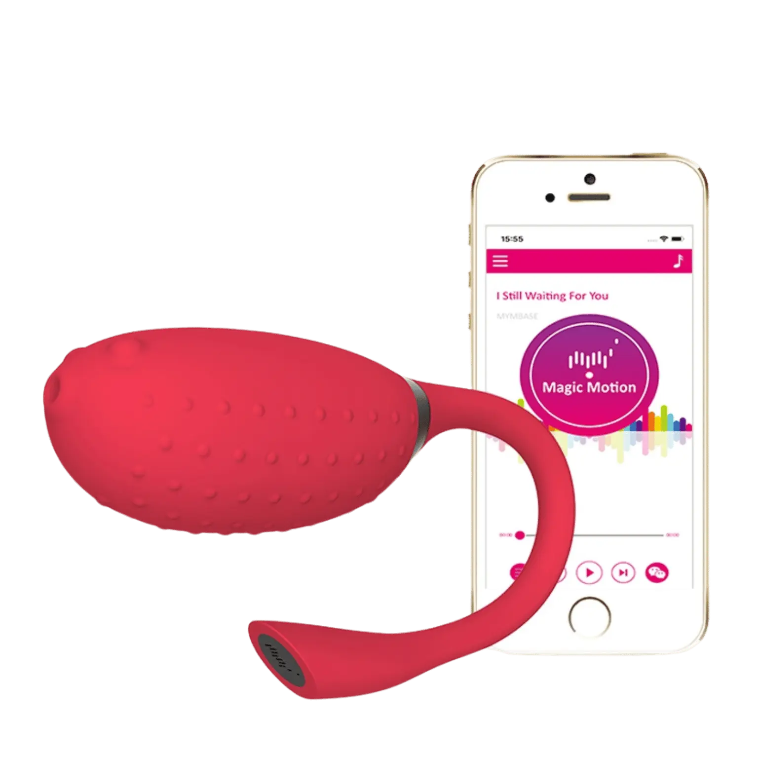 Oeuf vibrant connecté Magic Fugu en rouge avec application mobile pour contrôle à distance. Sextoy premium pour une expérience sensorielle intense. Exclusivité Oh My God'Z