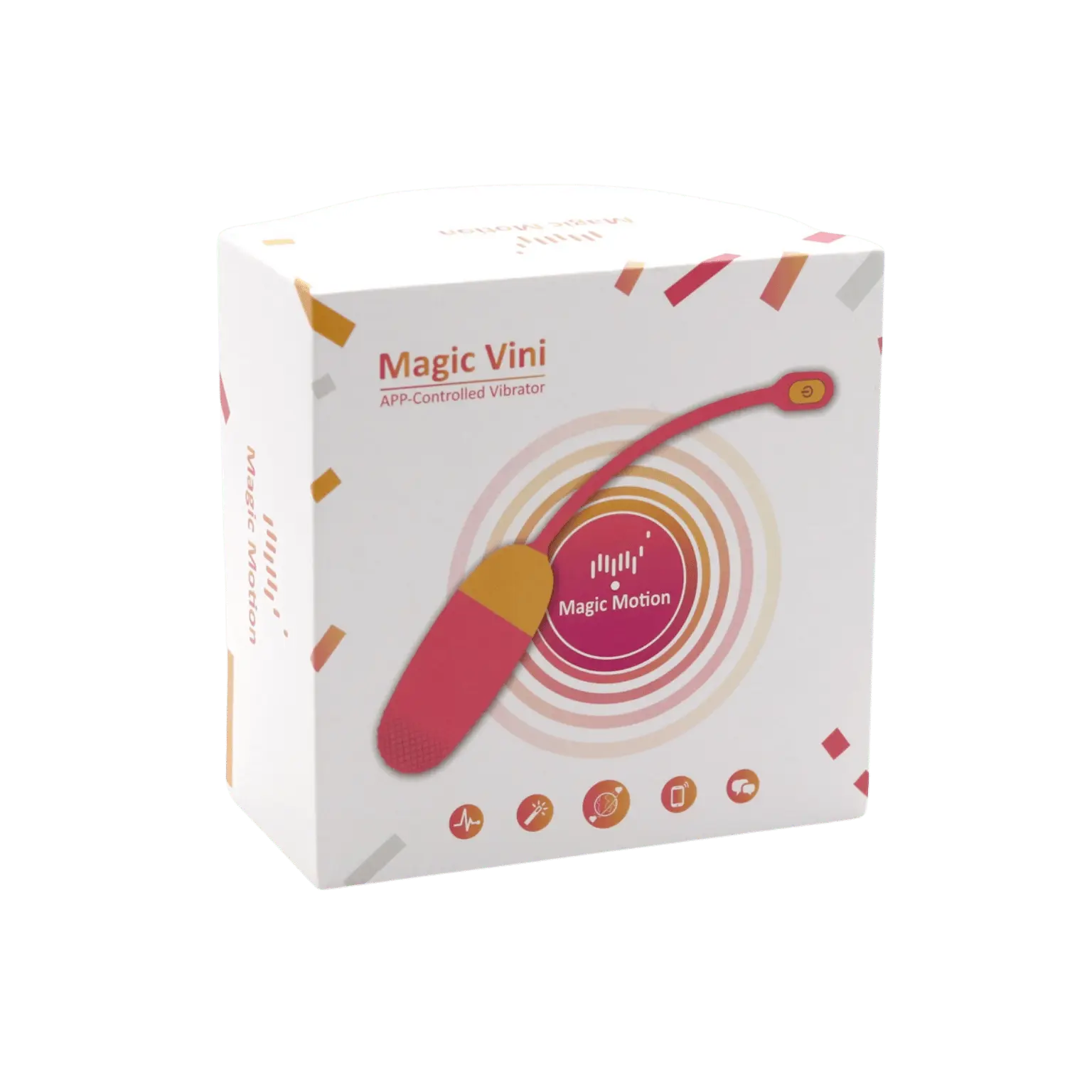 Boîte de l'œuf vibrant connecté Magic Vini de Magic Motion, en vente chez Oh My God'Z. Un sextoy connecté, compatible avec une application mobile, conçu pour offrir une stimulation intime interactive et personnalisée.